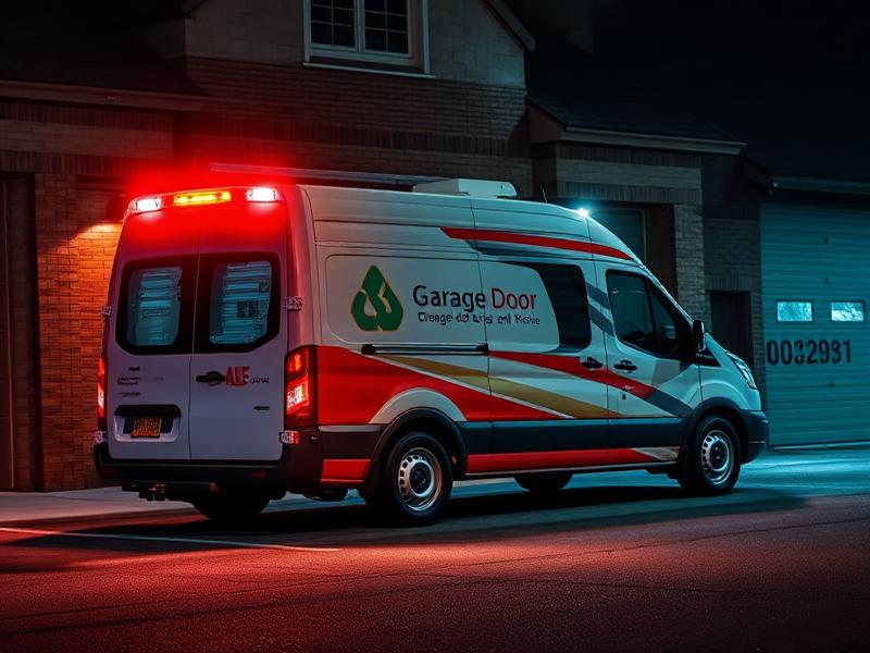 Emergency garage door service vehicle ready to respond